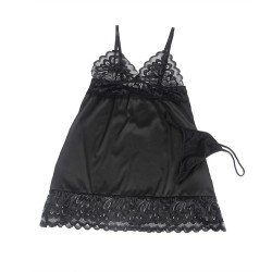 SUBBLIME - BABYDOLL CON PETTO STAMPA FLOREALE NERO S-M
