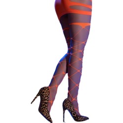CHILIROSE - CR 4706 CABARET STRUMPFHOSE ORANGE S-M