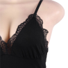 SUBBLIME - BLACK FLORAL LACE DETAIL TEDDY S-M