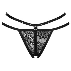 LIVCO CORSETTI FASHION - NOMADE TANGA CROTCHLESS NEGRO S-M