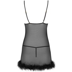 LIVCO CORSETTI FASHION - ZERUNAM SET BABYDOLL BLACK THONG