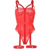 SUBBLIME - TEDDY WITH GARTER STRAP DETAIL CHEST RED S-M