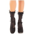 LEG AVENUE - SÖCKCHEN MIT RÜSCHEN SCHWARZ LEG AVENUE - SÖCKCHEN MIT RÜSCHEN SCHWARZ