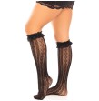 LEG AVENUE - KNEE-HIGH SOCKS WITH RUFFLES BLACK LEG AVENUE - KNEE-HIGH SOCKS WITH RUFFLES BLACK