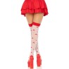 LEG AVENUE - MUSHROOM HIGH SOCKS RED-WHITE
