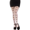LEG AVENUE - STOCKINGS WITH OPENINGS HEART and BOWS PINK