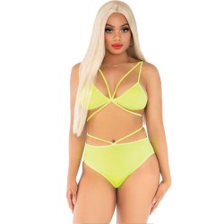 LEG AVENUE - TOP and PANTIES YELLOW WITH STRAPS
