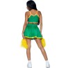 LEG AVENUE - COSTUME CHEERLEADER GREEN S-M