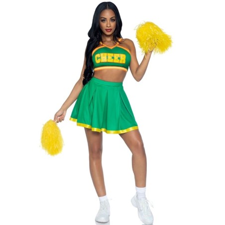 LEG AVENUE - COSTUME CHEERLEADER GREEN M-L