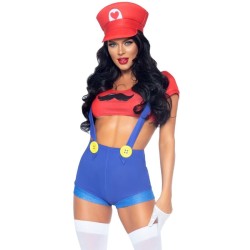 LEG AVENUE - COSTUME SEXY MARIO BROS ROSSO-BLU M