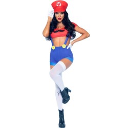 LEG AVENUE - SEXY KOSTÜM MARIO BROS ROT-BLAU M