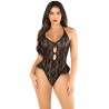 LEG AVENUE - BODY WITH BOW and RUFFLES BLACK ONE SIZE