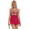 SUBBLIME - 954130 BABYDOLL À MOTIF FLORAL ROUGE L-XL