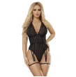 SUBBLIME - 954154 BODY WITH GARTER BELT BLACK L-XL
