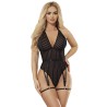 SUBBLIME - 954154 BODY WITH GARTER BELT BLACK L-XL