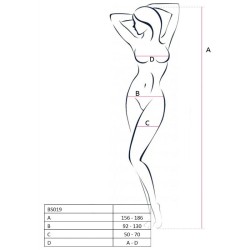 PASSION - WOMAN BS019 WEISSER BODYSTOCKING, EINE GRÖSSE