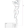 PASSION - WOMAN BS019 WEISSER BODYSTOCKING, EINE GRÖSSE