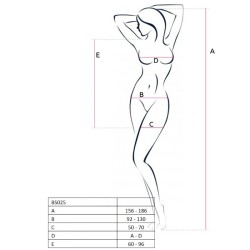 PASSION - WOMAN BS025 BODYSTOCKING SCHWARZ KLEIDERSTIL EINE GRÖSSE