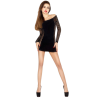 PASSION - FEMME BS026 BODYSTOCKING STYLE ROBE NOIR TAILLE UNIQUE