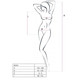 PASSION - FEMME BS035 BODYSTOCKING BLANC TAILLE UNIQUE