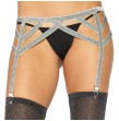 LEG AVENUE - CINTURA ELASTICA IN LUREX ARGENTO TAGLIA UNICA