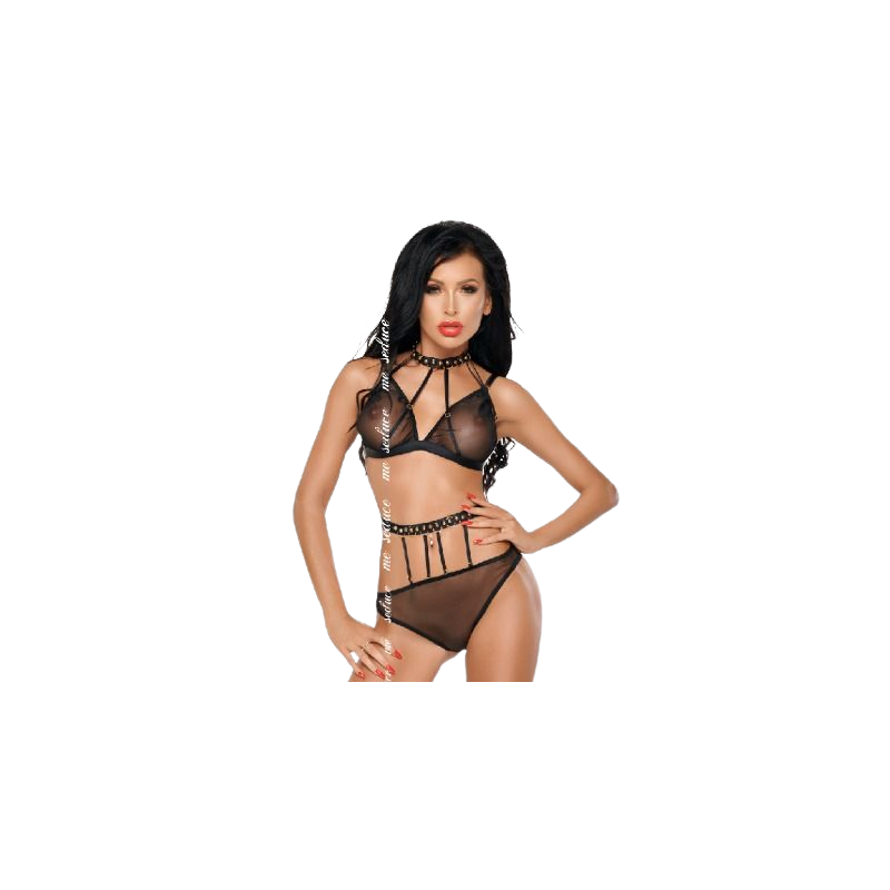 ME-SEDUCE - DOTTY SET TWO PIECES BLACK S-M