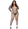 LEG AVENUE - CRYSTALIZED NET BODY STOCKING 1X-2X LEG AVENUE - CRYSTALIZED NET BODY STOCKING 1X-2X