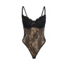 SUBBLIME - 955618 LACE BODYSUIT WITH BOTTOM CLOSURE BLACK S-M
