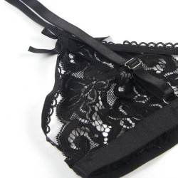 SUBBLIME - SET THREE PIECES SET BRA GARTER BELT THONG S-M