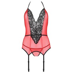 PASSION - CORSETTO PEONIA LINEA EROTICA ROSSO S-M