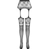 PASSION - S030 TIGHTS WITH BLACK GARTER ONE SIZE