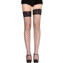 LEG AVENUE - FISHNET and BLACK LACE STOCKINGS