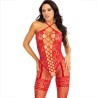LEG AVENUE - BODYSTOCKING COU LICOL COEURS ROUGES ROUGE