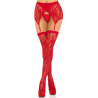 LEG AVENUE - LACE THIGH HIGHS and GARTERBELT BLACK