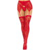 LEG AVENUE - LACE THIGH HIGHS and GARTERBELT BLACK