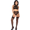 LIVCO CORSETTI FASHION - MAJALESA LC 90526 BRA GARTER BELT PANTY BLACK