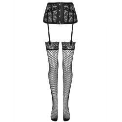 LIVCO CORSETTI FASHION - GARTER BELT STOCKINGS BLACK