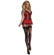 LIVCO CORSETTI FASHION - ROSE ROUGE LC 90130 CORSET + CULOTTE ROUGE L/XL