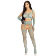 LEG AVENUE - CROP TOP STOCKINGS GLOVES BLUE LEG AVENUE - CROP TOP STOCKINGS GLOVES BLUE