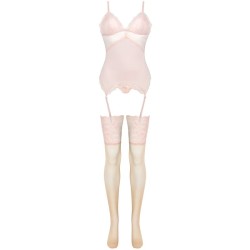 LIVCO CORSETTI FASHION - PERSINNE PEACH SET CORSET PANTY STOCKINGS