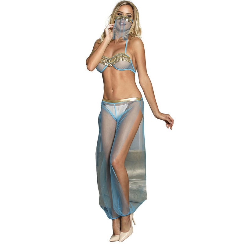 SUBBLIME - SET DI LINGERIE BLU STILE INDIA S-M