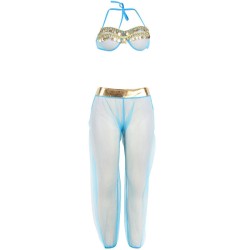 SUBBLIME - SET DI LINGERIE BLU STILE INDIA S-M