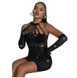 SUBBLIME - 952235 ABITO A RETE CON STRASS NERO TAGLIA UNICA SUBBLIME - 952235 ABITO A RETE CON STRASS NERO TAGLIA UNICA