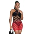 SUBBLIME - 952242 VESTITO ELASTICO A RETE DEGRADATA ROSSO E NERO TAGLIA UNICA SUBBLIME - 952242 VESTITO ELASTICO A RETE DEGRADATA ROSSO E NERO TAGLIA UNICA