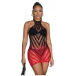 SUBBLIME - 952242 RED AND BLACK DEGRADED ELASTIC FISHNET DRESS ONE SIZE SUBBLIME - 952242 RED AND BLACK DEGRADED ELASTIC FISHNET DRESS ONE SIZE