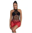 SUBBLIME - 952242 ROTER UND SCHWARZER KLEID AUS ELASTISCHEM NETZ MIT ABGESCHNITTENEM DEGRAD EINE GRÖSSE SUBBLIME - 952242 ROTER UND SCHWARZER KLEID AUS ELASTISCHEM NETZ MIT ABGESCHNITTENEM DEGRAD EINE GRÖSSE