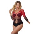 SUBBLIME - 952259 RED AND BLACK GRADIENT LONG SLEEVE ELASTIC FISHNET DRESS ONE SIZE SUBBLIME - 952259 RED AND BLACK GRADIENT LONG SLEEVE ELASTIC FISHNET DRESS ONE SIZE