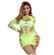 SUBBLIME - 952280 GRÜN LANGRMELIGER ELASTISCHER NETZ-KLEID EINE GRÖSSE SUBBLIME - 952280 GRÜN LANGRMELIGER ELASTISCHER NETZ-KLEID EINE GRÖSSE