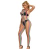 SUBBLIME - 952358 BODYSTOCKING COL DOS NU EN MAILLE ARC-EN-CIEL XS-M