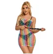 SUBBLIME - 952365 RAINBOW NETZ-KLEID MIT FREIEN SCHULTERN EINE GRÖSSE SUBBLIME - 952365 RAINBOW NETZ-KLEID MIT FREIEN SCHULTERN EINE GRÖSSE
